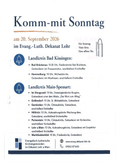 Orte Komm mit sonntag 2026 